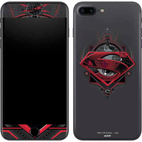 DC Comics Superman Grey Eye Collage iPhone 8 Plus Skin
